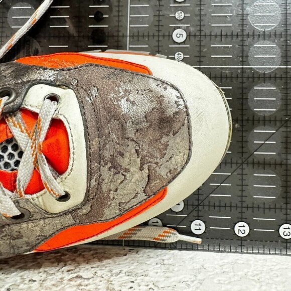 Lanvin Men Size 8 Silver Metallic White Orange Mesh Low Trainer Running Shoes - Picture 14 of 14
